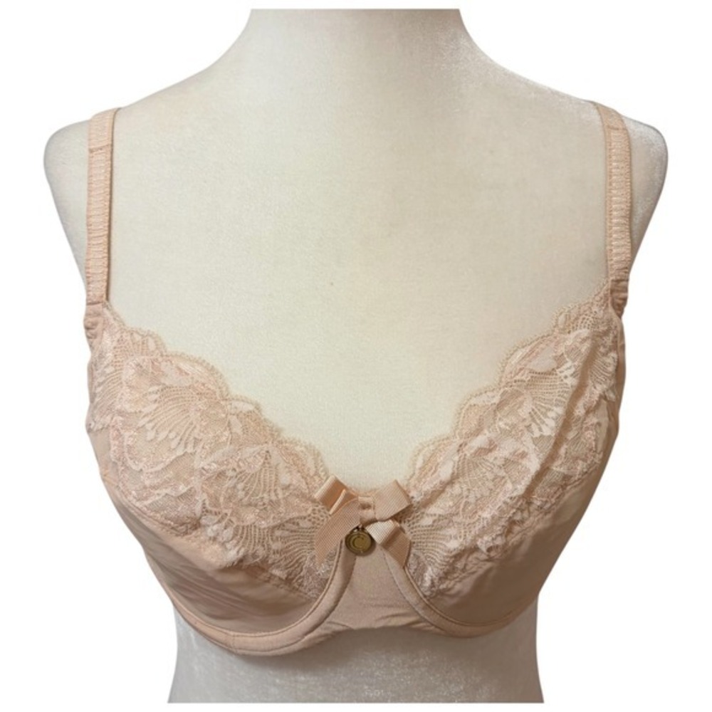 Chantelle‎ Magnifique Underwire Minimizer Bra 34D Nude Beige Lace Lingerie